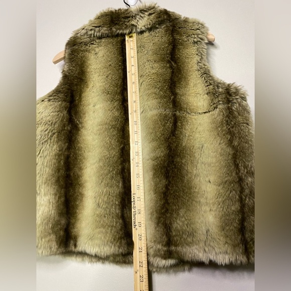 Cashmere blend vest NEW Fenn Wright Manson Faux Fur Collared Brown Black large - Picture 11 of 12